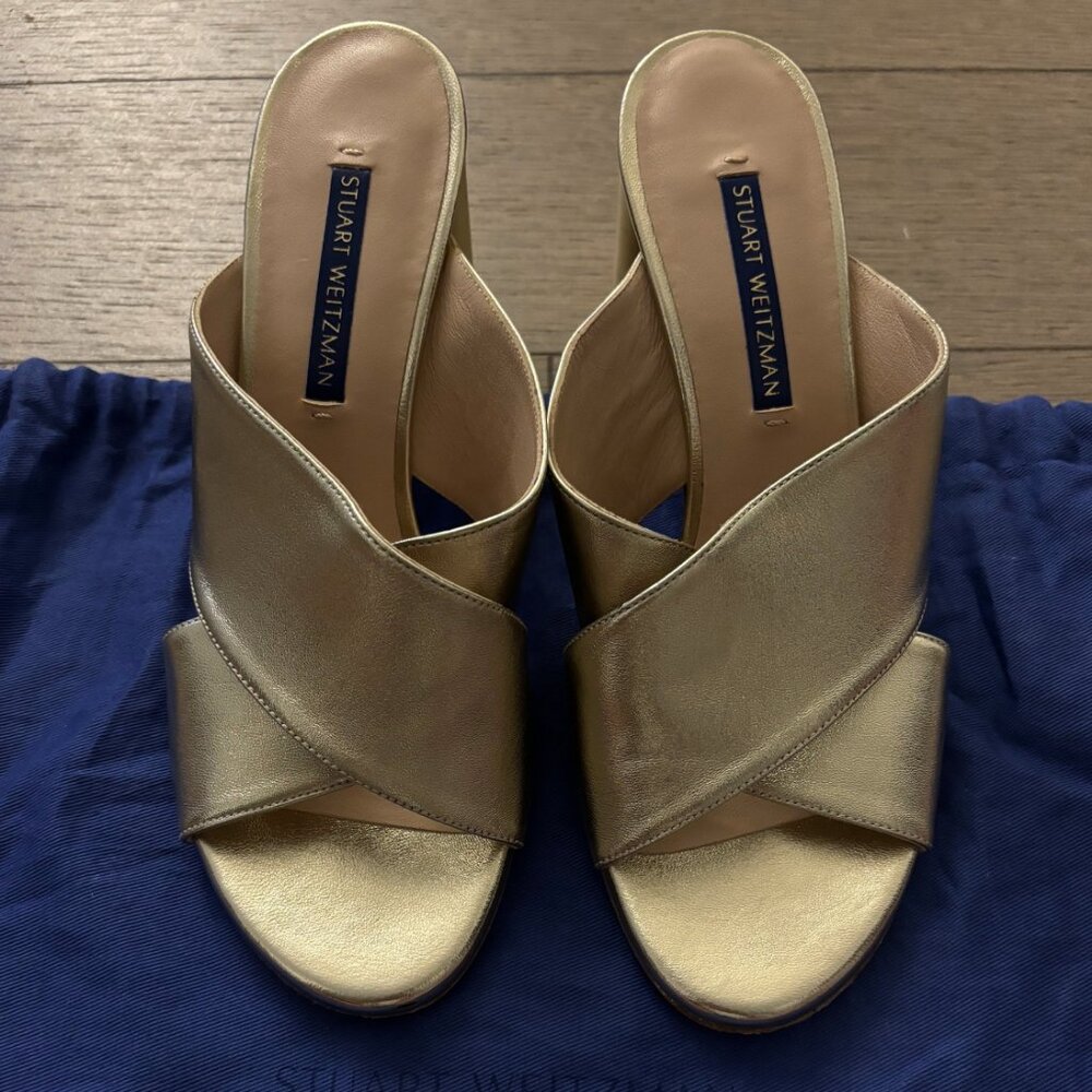 Stuart Weitzman Metallic Platform Mule - image 2